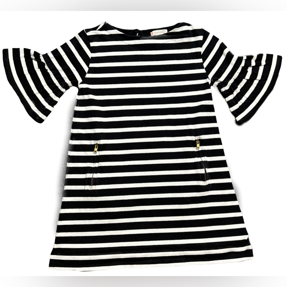 Crewcuts girls size 5 black & white striped dress